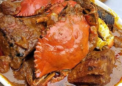 Sauce graine au crabe et poisson thon fumé